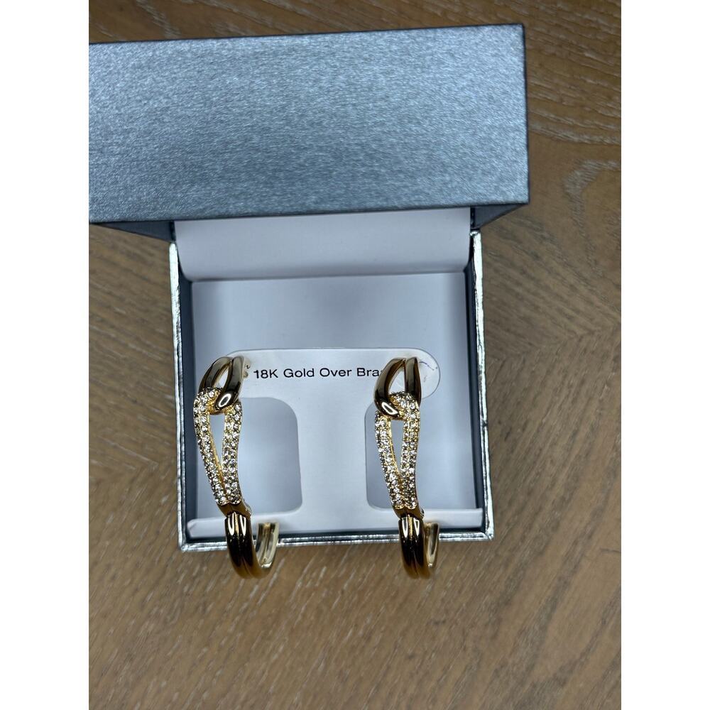And Now This Cubic Zirconia Gold-Tone Stud Earrings | NWT - Picture 4 of 4